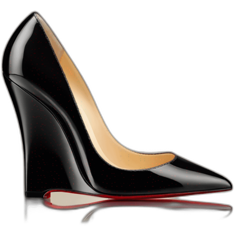 One WEDGE heel LOUBOUTIN black leather PATENT emoji