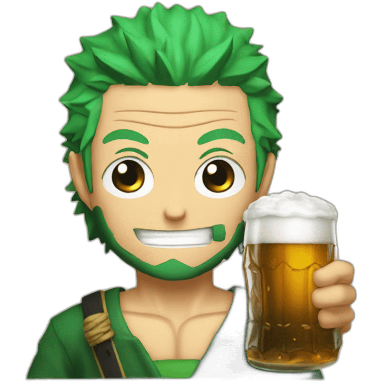 zoro avec une bierre emoji