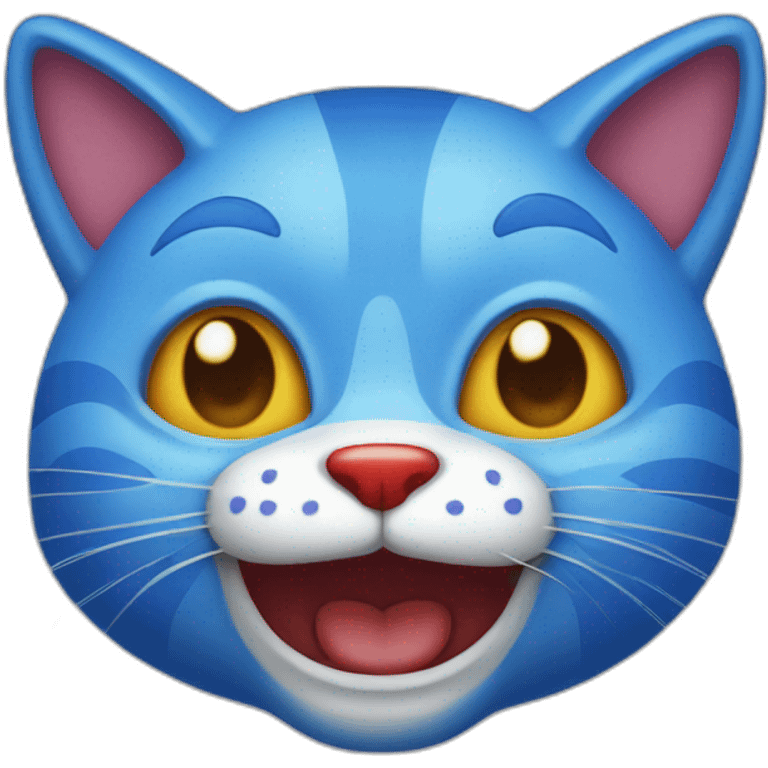 Blue cat clown emoji