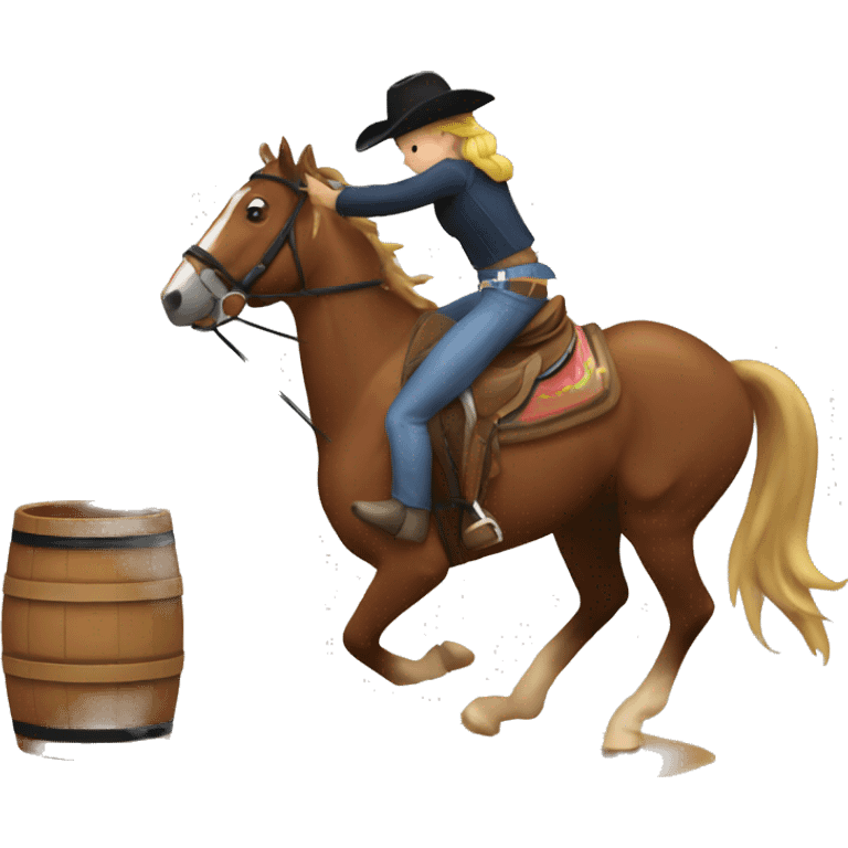 Horse and person barrel racing emoji