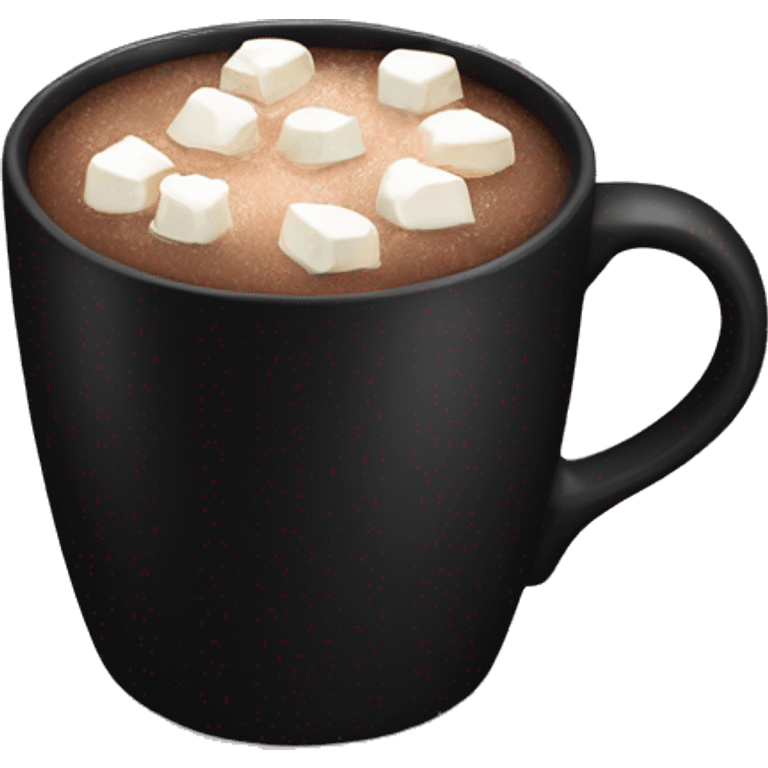 black mug with hot chocolate  emoji