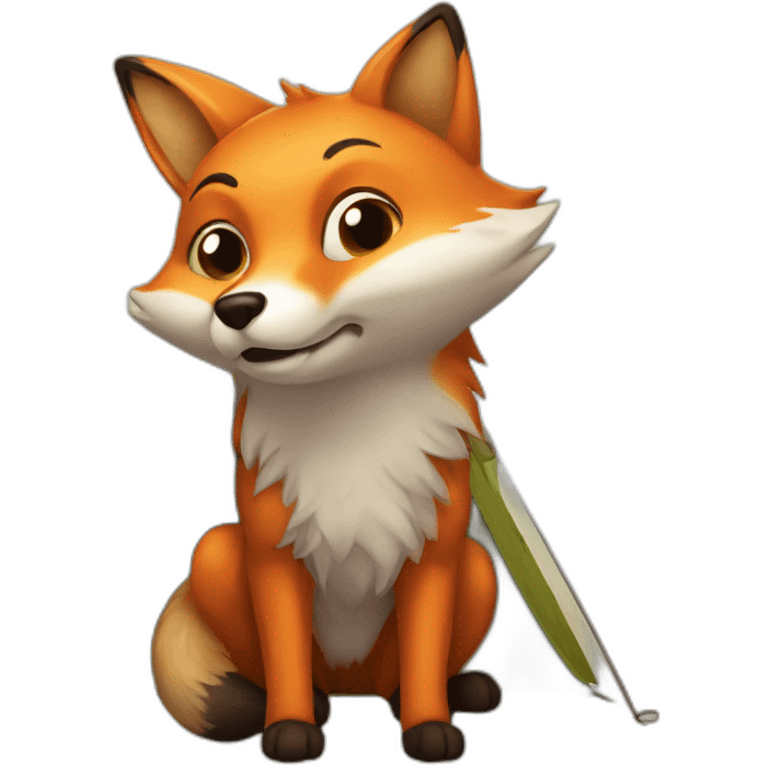 fox in camping emoji