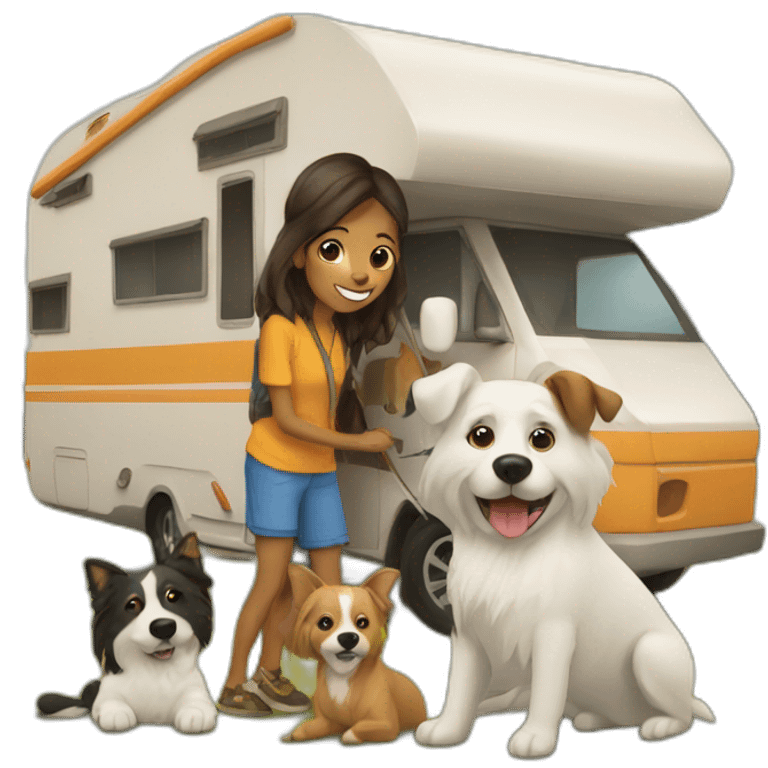 camper-with-dogs emoji