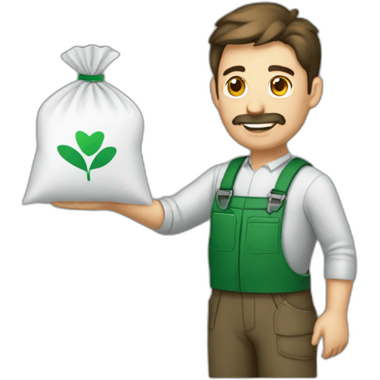 Agronomist holding a fertilizer bag emoji