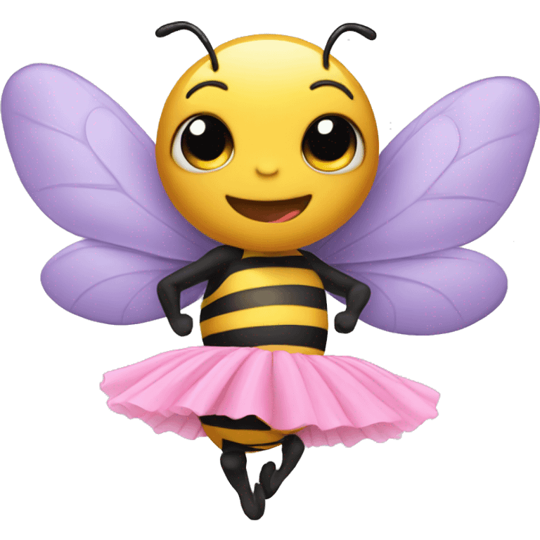 Flying bee wearing pink tutu emoji