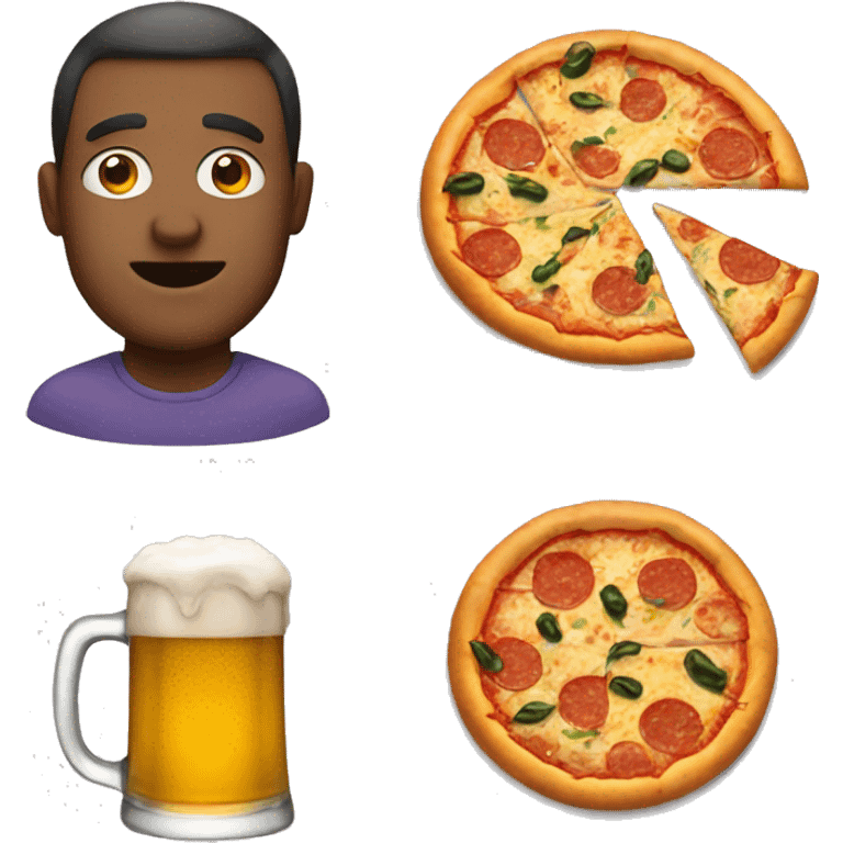 dad emoji with beer and pizza emoji