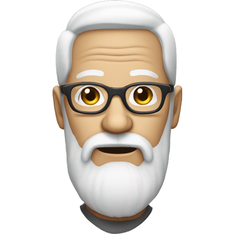 old man  with white hai and full beard with specs emoji