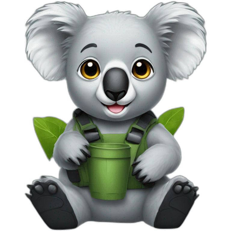 Koala with black rubber boots emoji