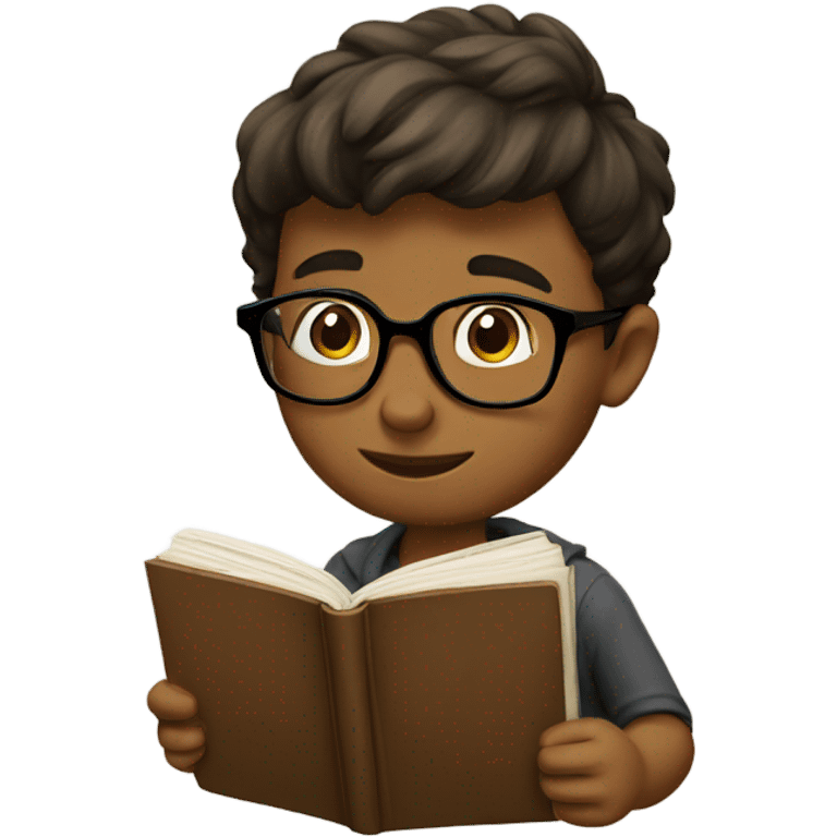 Boy with glasses studying  emoji