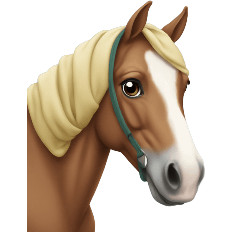 Horse wearing hoodie emoji