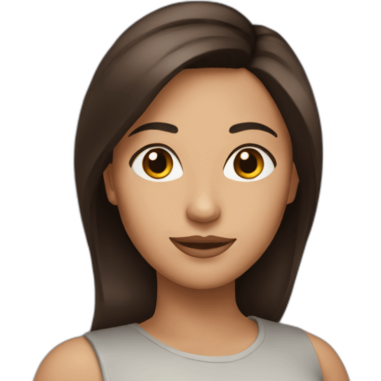 À brunette influenceuse emoji