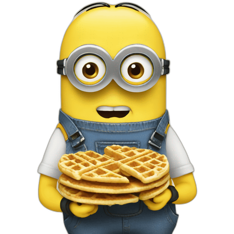 minion eating waffles emoji