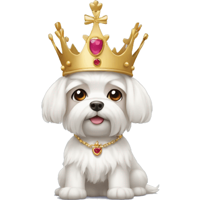 A Maltese wearing a crown emoji