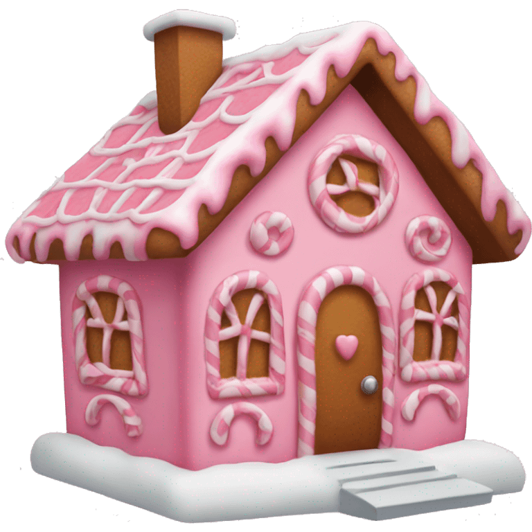 Pink gingerbread house emoji