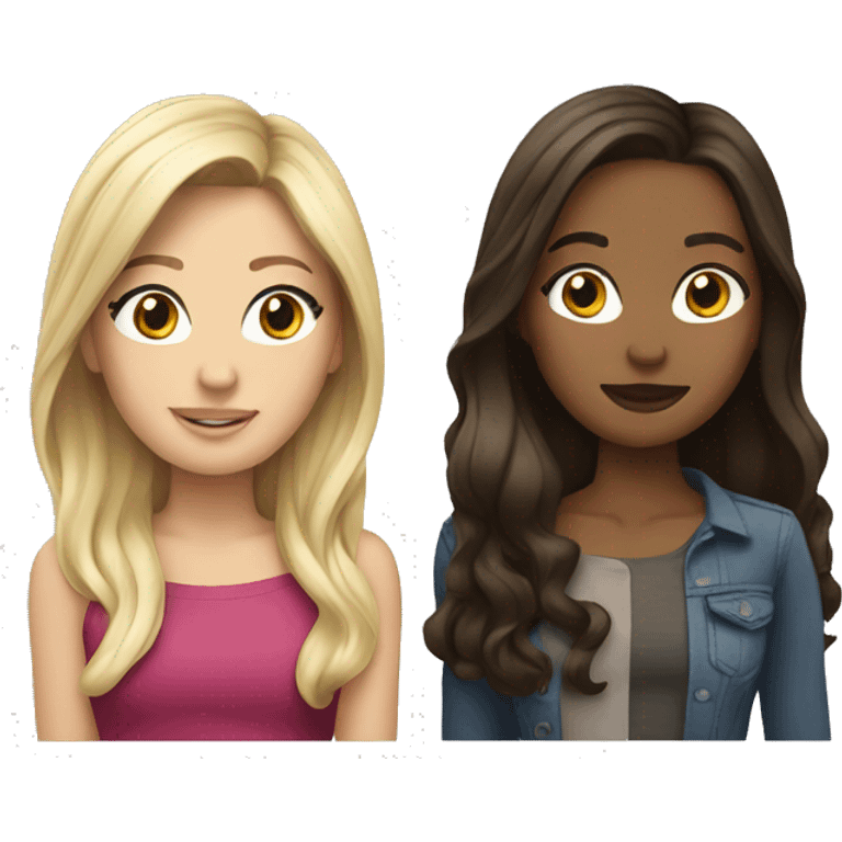 Brunette blonde besties emoji