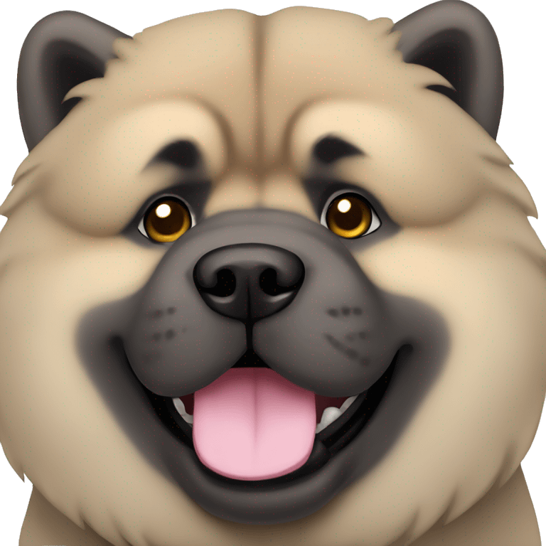 Beige grey chow-chow black muzzle emoji