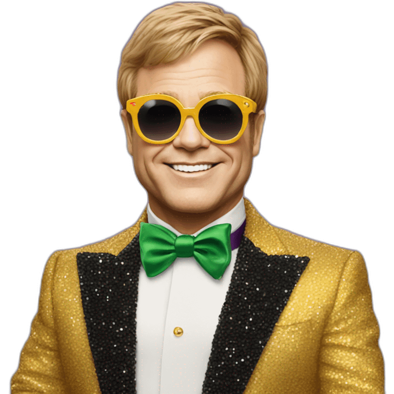 elton john in oversized sunglasses for mardi gras emoji