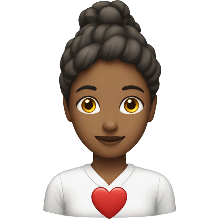 A woman with a heart above his head emoji