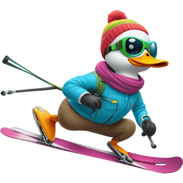 Duck on skis emoji