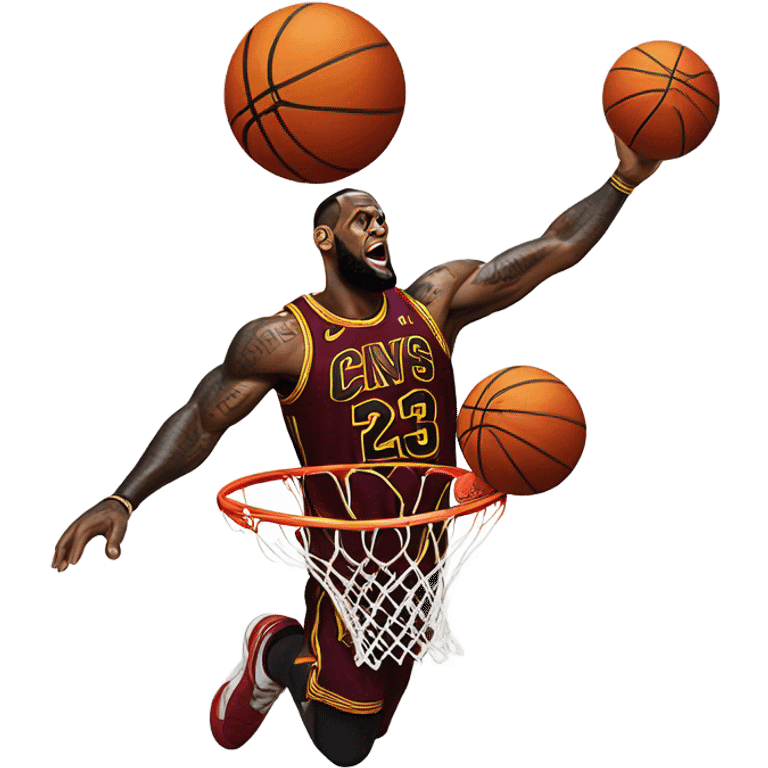 LeBron James dunking basketball  emoji