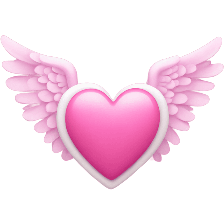 A pink heart with pink angel wings  emoji