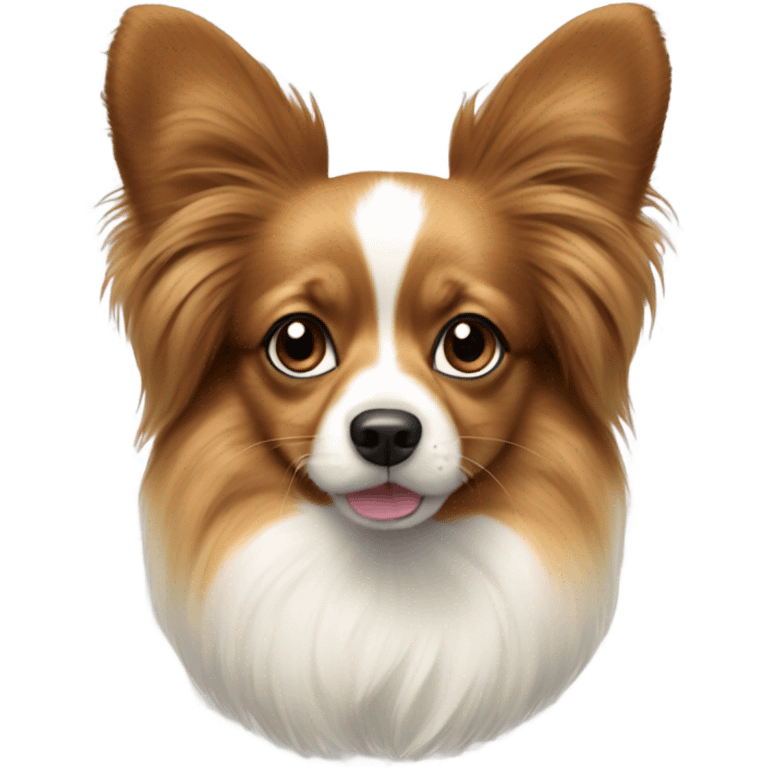 papillon dog with light hair and smaller ears emoji