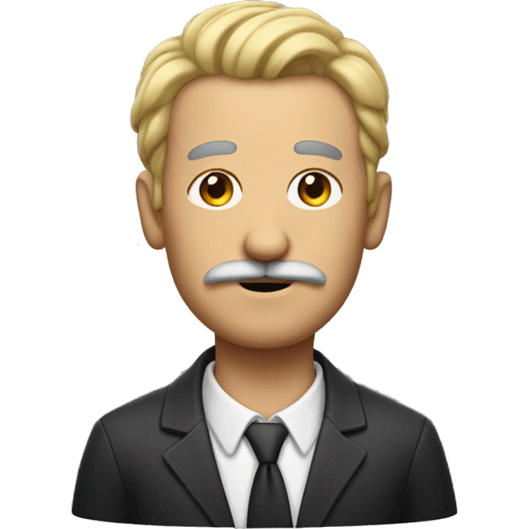 Man with tiny mustache and hair dressed to one side emoji