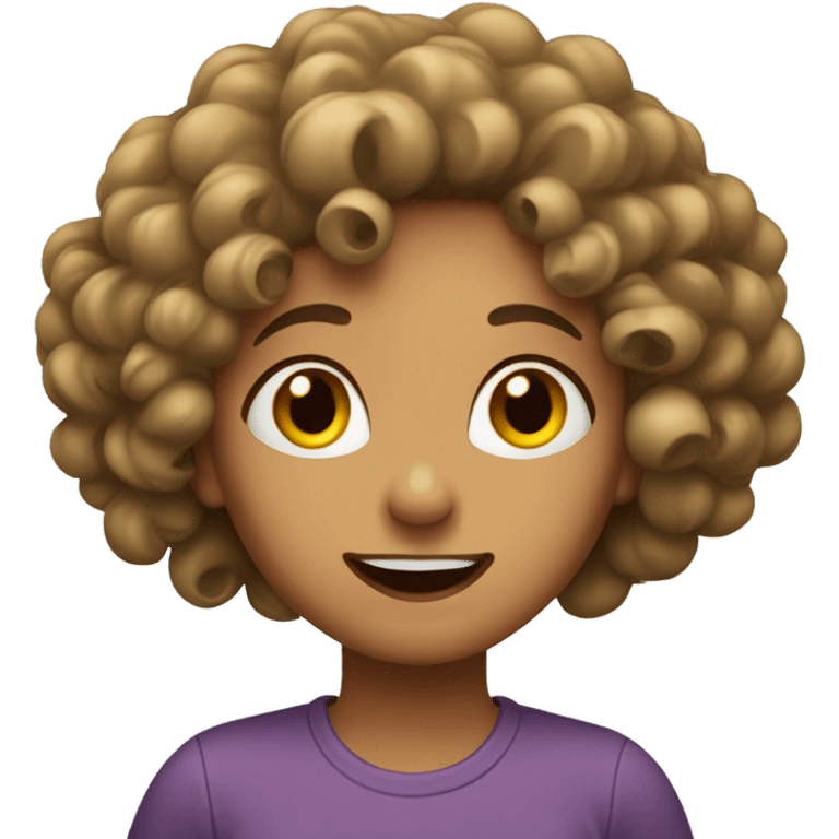 Girl with curls yapping emoji