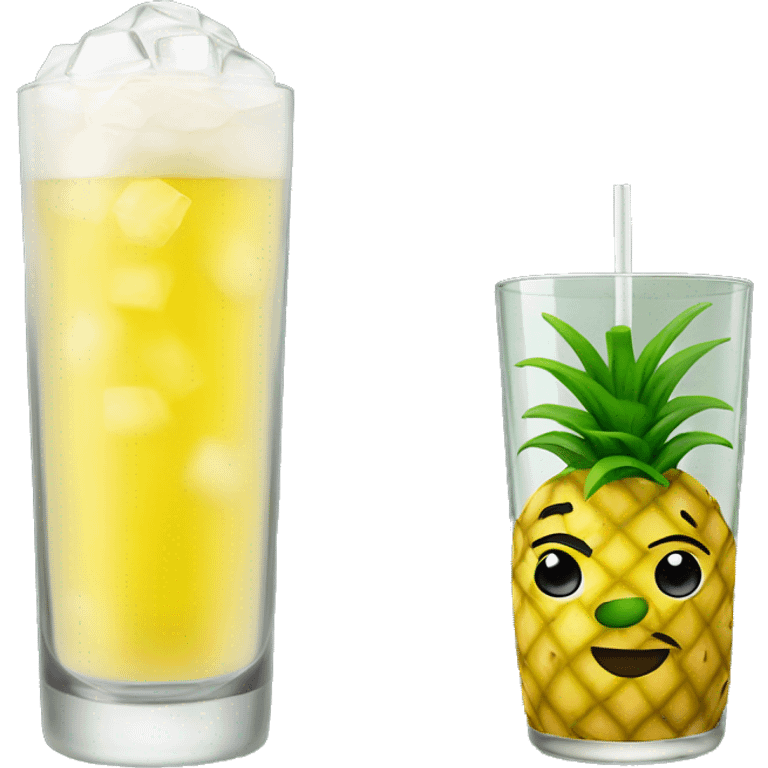 Yellow pineapple drink in a highball glass emoji