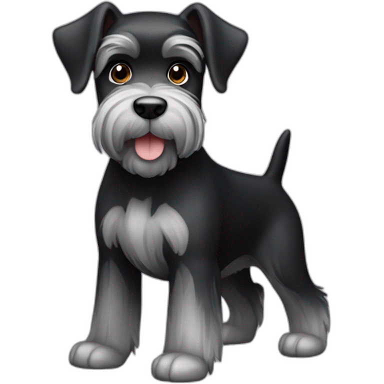 black and silver miniature schnauzer emoji