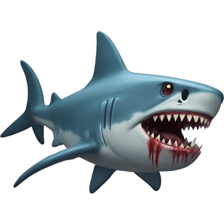 Zombie shark emoji