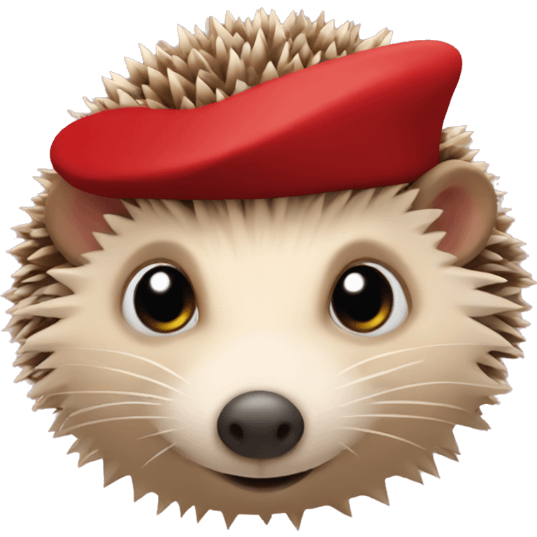 hedgehog with red hat emoji