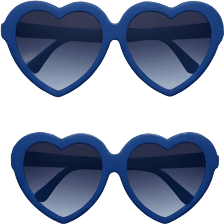 Navy blue heart shaped sunglasses  emoji