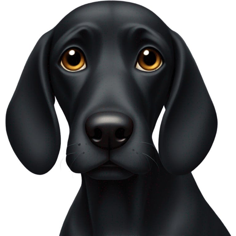 Black dog with big nose  emoji