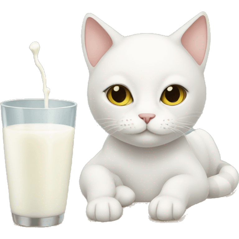 Cat drinking milk emoji