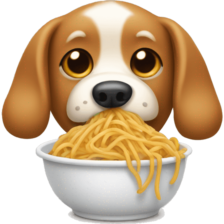 dog eating spaghetti emoji