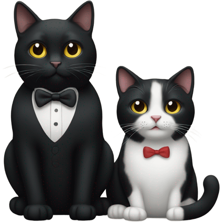 black cat and tuxedo cat  emoji