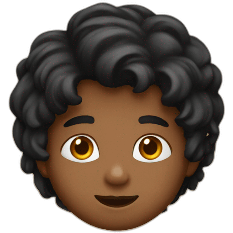 Boy with black hair on mars emoji