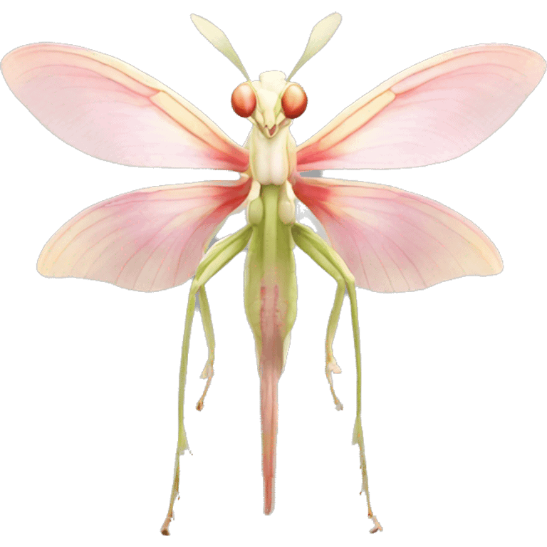 Realistic orchid mantis with wings spread  emoji