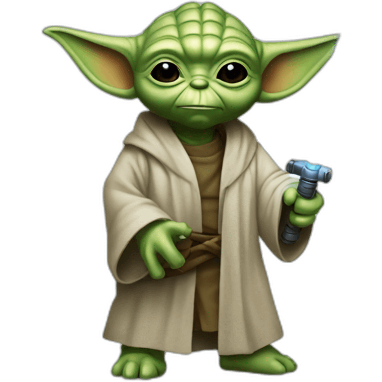 Yoda et son sabre laser emoji