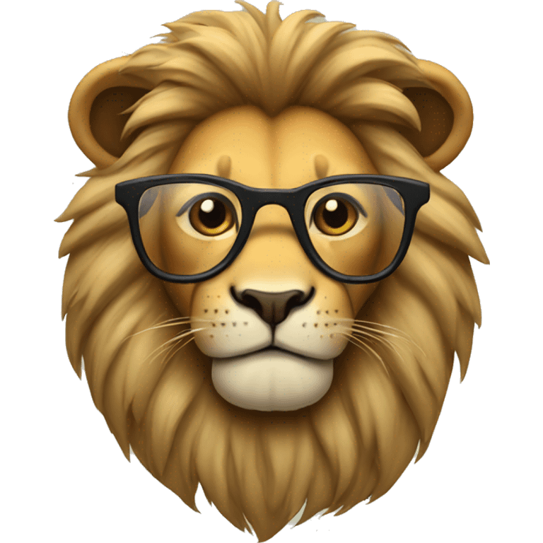 Lion with glasses emoji