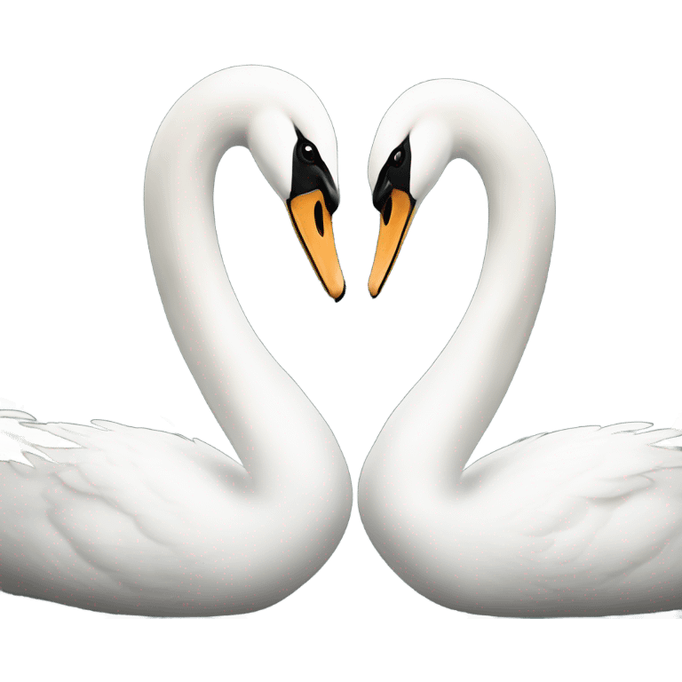 Two swan kissing emoji