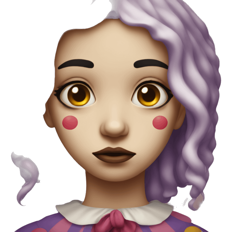 Sad girl clown emoji with a tears  emoji