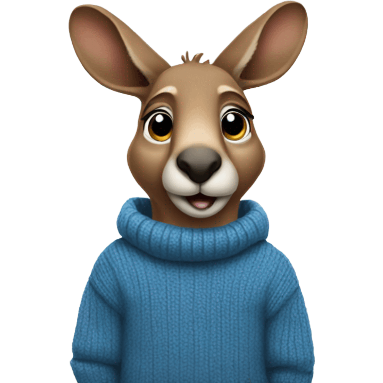 Kangaroo in blue sweater  emoji