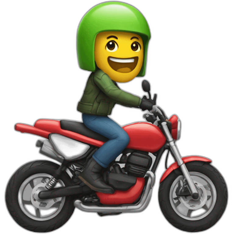 Un concombre sur une moto emoji