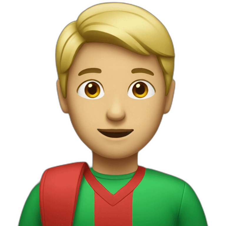 A person wearing a red and green shirt  emoji