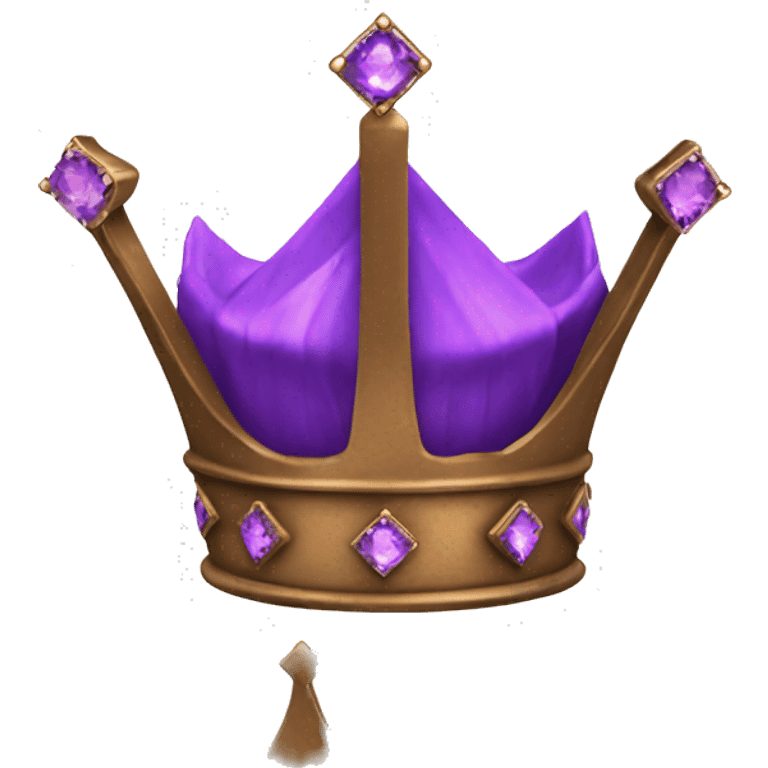 Bronze Crown with some purple diamonds emoji