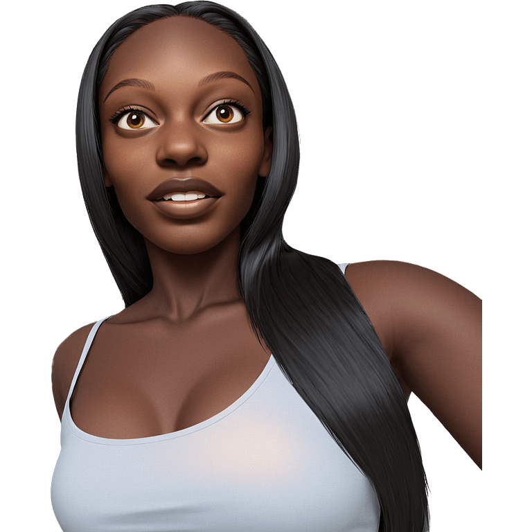 realistic portrait of dark-skinned girl emoji