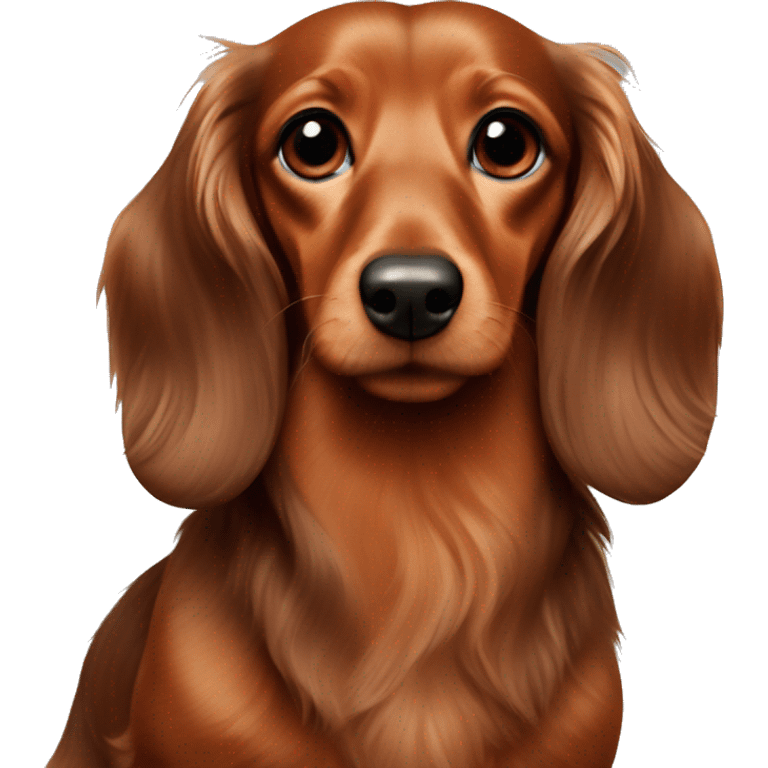 Long haired dachshund red emoji