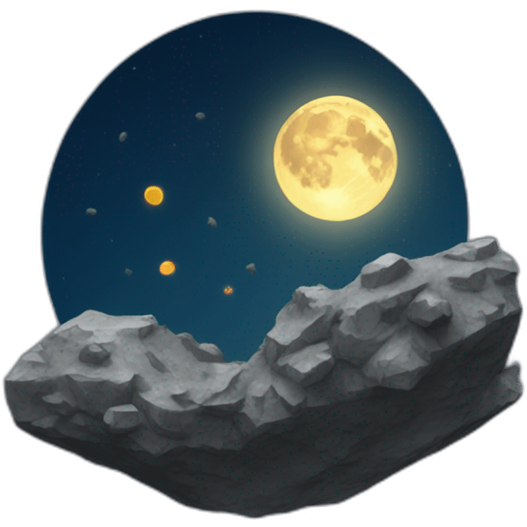 The full Moon and an asteroid crash emoji